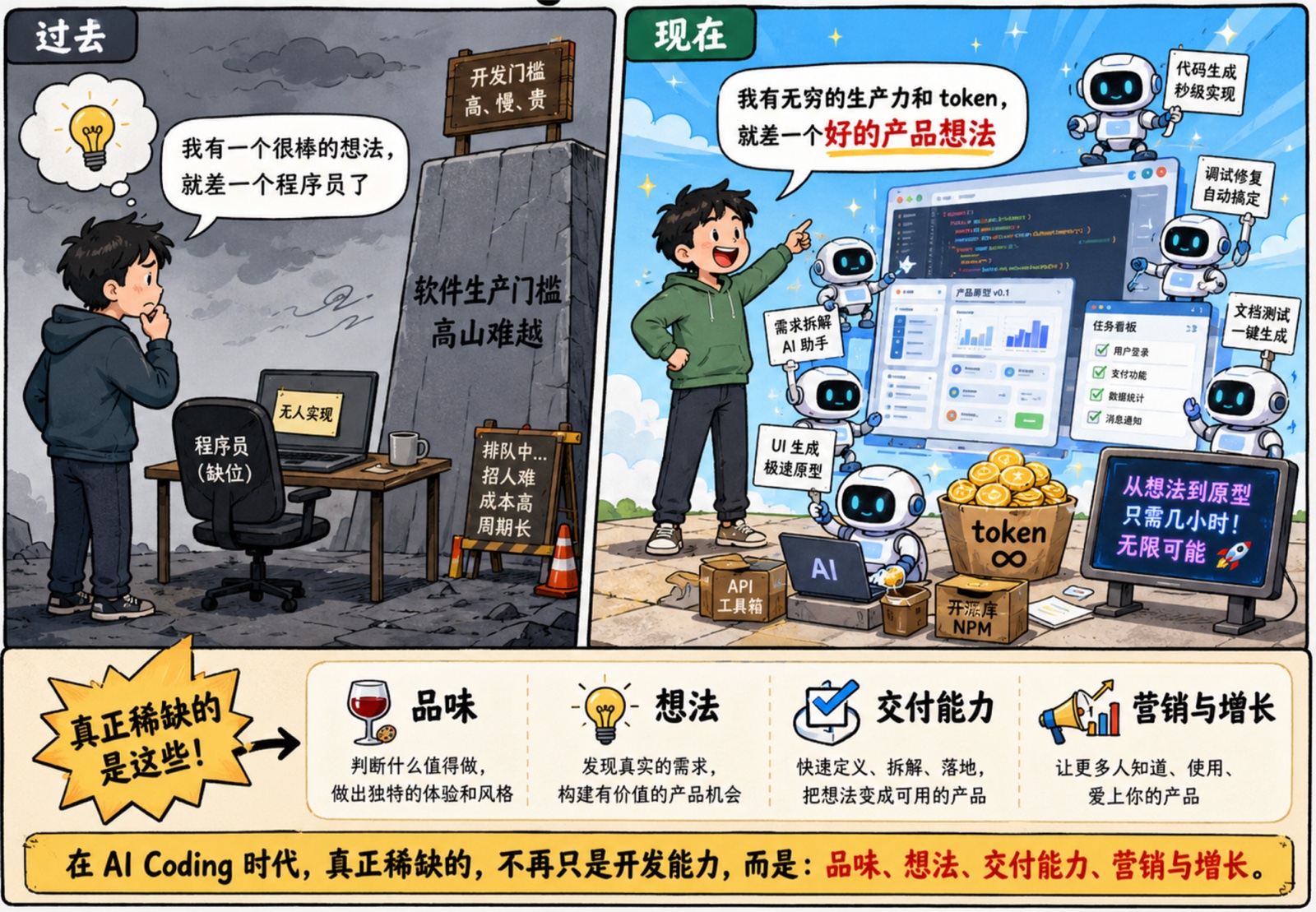 过去 vs 现在:真正稀缺的四件事
